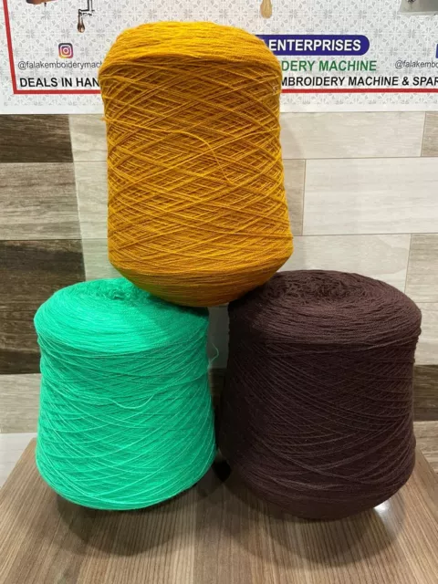 Falak Embroidery Thread Combo Wool  (Mint, Mustard, Chocolate) Free Shipping