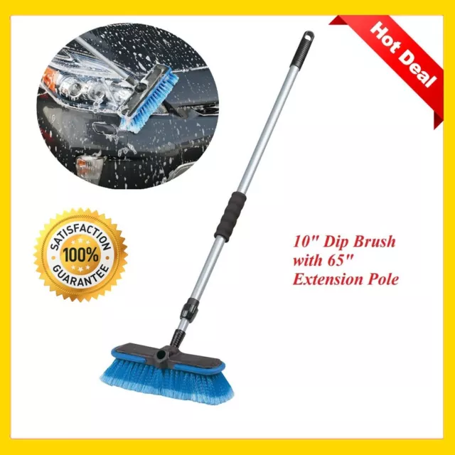 Car Dip Washing Brush With 65" Pole Long Handle Soft Wash For Boat Truck SUV RVs