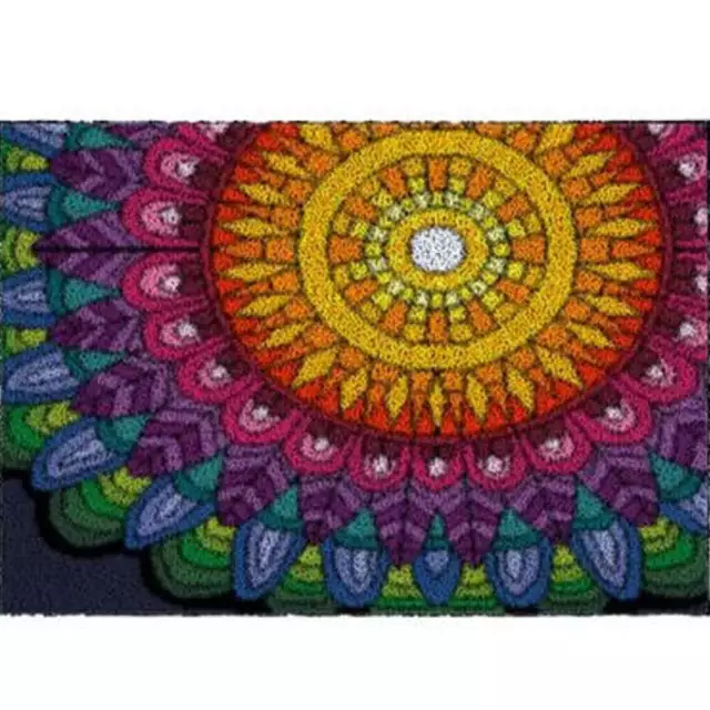 Latch hook DIY rug kit preprinted " Circle Pattern" approx 60x85cm