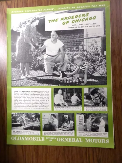 1944 GM General Motors Oldsmobile Ad The Kruger Family of Chicago