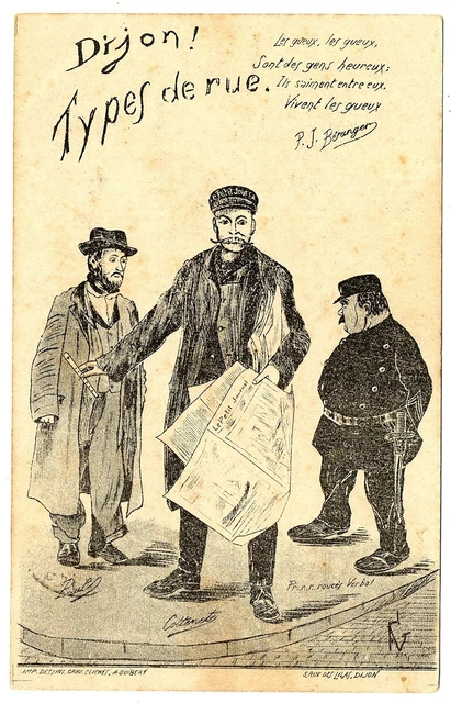 CPA Fantaisie Illustration A. Guibert  Dijon Types de Rue postcard fantasy