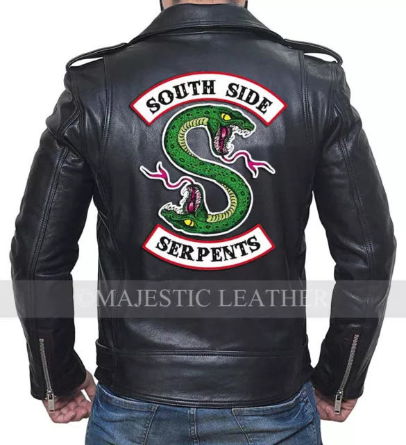 Riverdale Southside Serpents Gang Mens BlackReal Biker Leather Jacket
