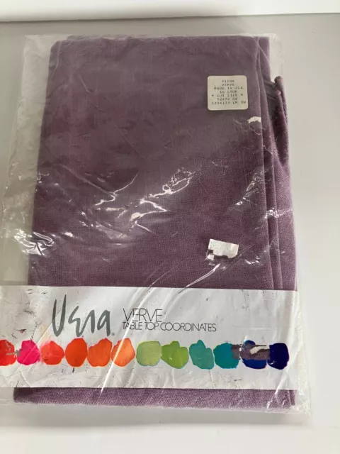 VERA Verve Violet Purple 50 Cotton 50 Poly Linen texture Tablecloth 52x70 NIP