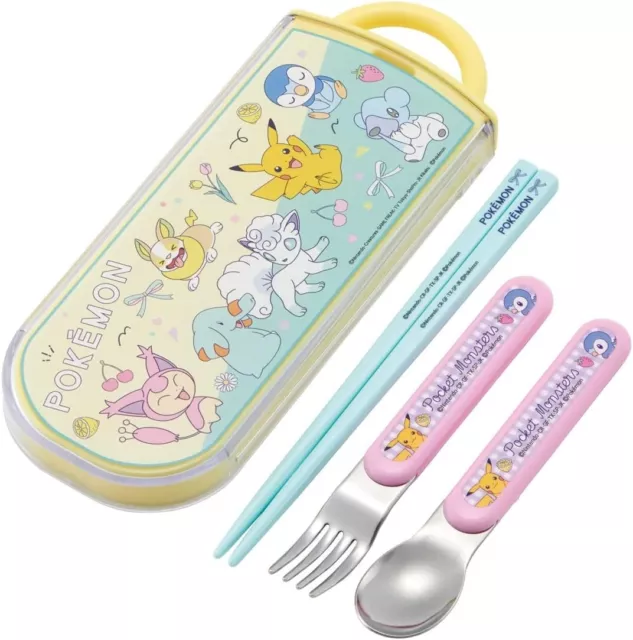 Skater Trio Set Chopsticks Spoon Fork Pokemon New Retro JAPAN Anime