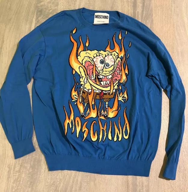 Moschino Sweatshirt Size 40 SpongeBob  Blue 3