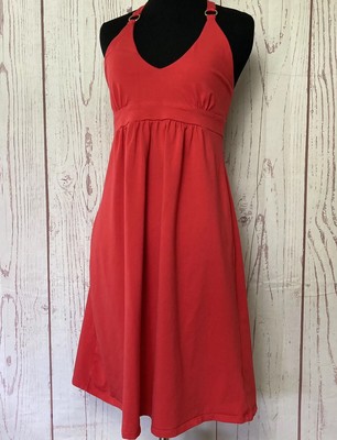 Victoria Secret Bra Tops S Small Coral Red Halter Neck Dress Pima Cotton Stretch