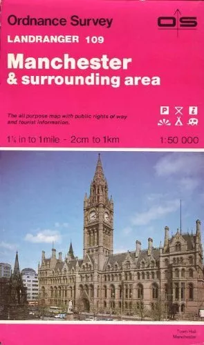 Landranger Maps: Manchester and Surround... by Ordnance Survey Sheet map, folded