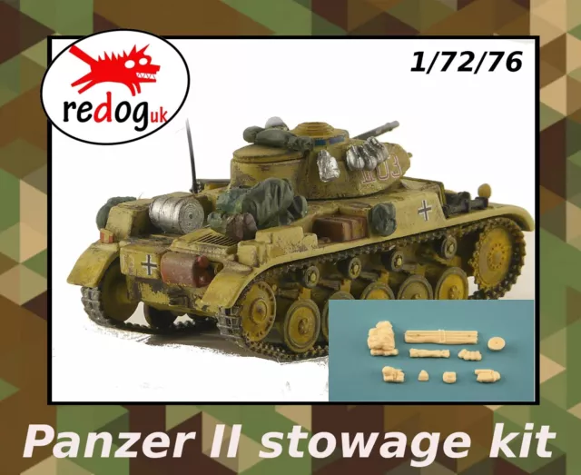 Redog 1:72/76 German Panzer II   Scale Model Stowage/ Accessories kit