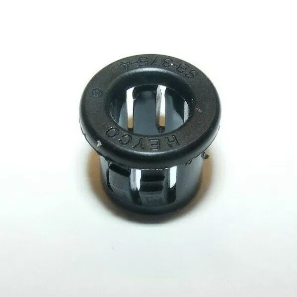 x15 HEYCO SB-375-4 3/8" 2030 NYLON BLK SNAP BUSHING PLASTIC HOLE WIRE PROTECTOR