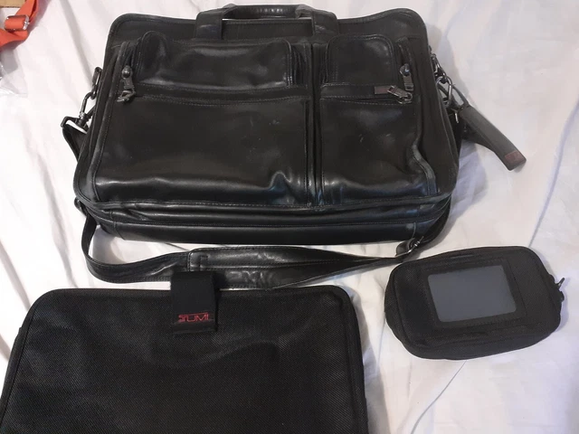 TUMI Alpha Expandable Leather Briefcase. Style 96041D4.
