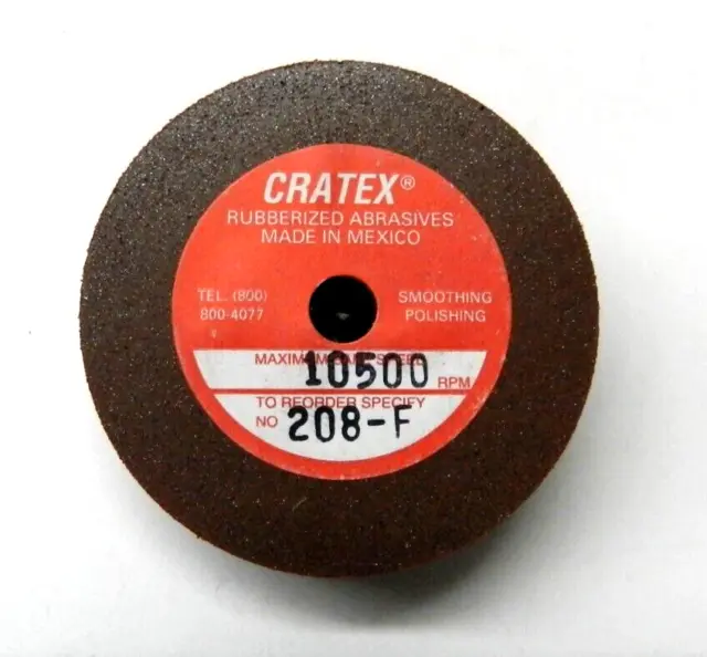 Cratex 208F 2" x 1/2" x 1/4" FINE Grade Brown Wheel Rubberized S/C Abrasive