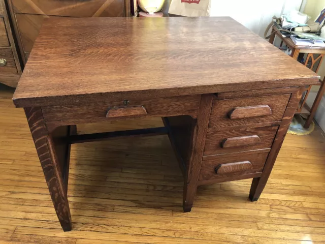 antique oak secretary desk vintage