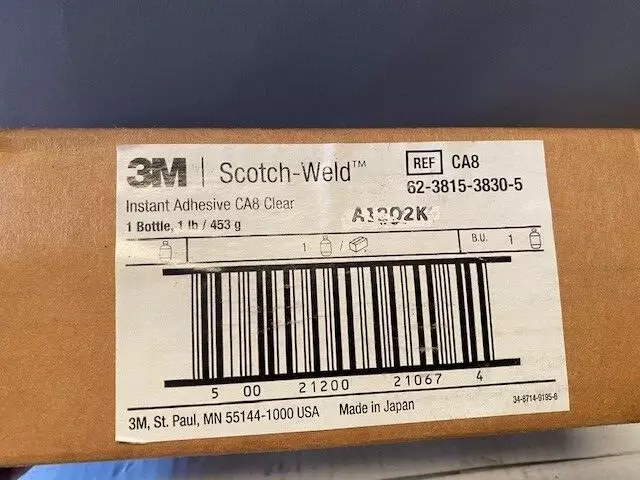 3M Scotch-Weld Instant Adhesive CA8, Clear, 1 Pound Bottle