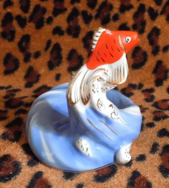 Vintage porcelain figurine sculpture FISH Perfect condition USSR CCCP Soviet era