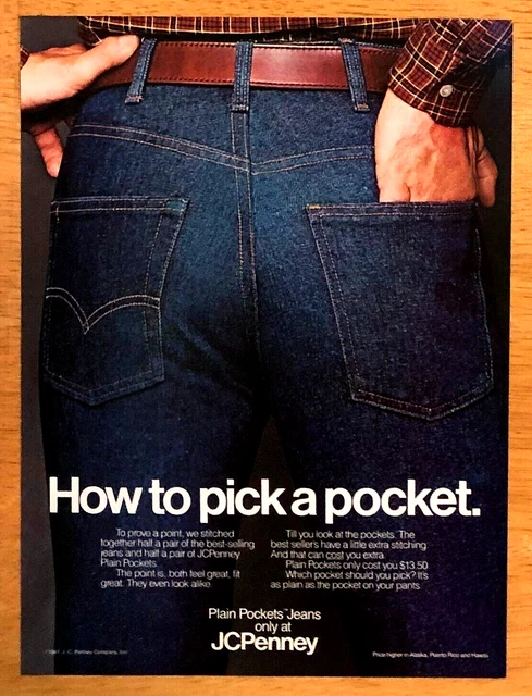 Jcp Jcpenney Plain Pocket Jeans—Vintage 1981 Magazine Print Ad Advertisement