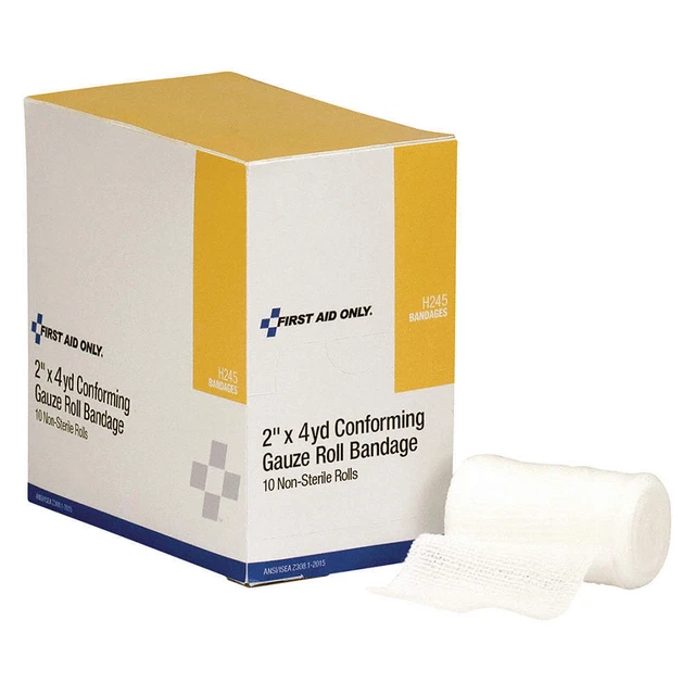 FIRST AID ONLY H245 Gauze Roll,Includes 10 Rolls,Non-Sterile