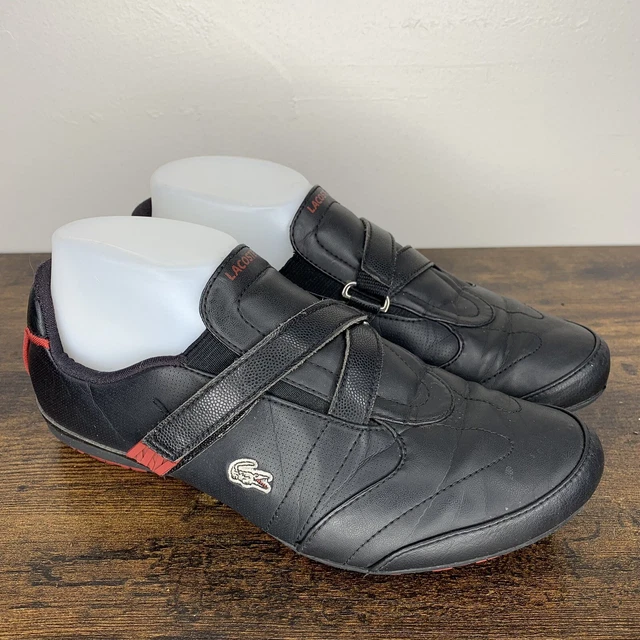 Lacoste Arixia Sport Womens Size 7 Black Leather Curved Strap Comfort Shoe