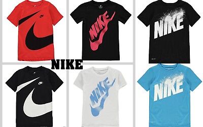 New 2021 Junior Boys Nike Wavey Just Do It -Swoosh -T Shirt Crew Size Age 7-13