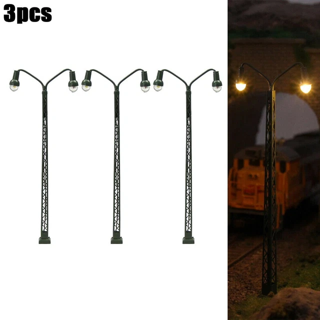 Lot De 10 Lampadaires LED Blanc Chaud Pour Modélisme Ferroviaire HO – 3V – 20 MA – Résistances Incluses
