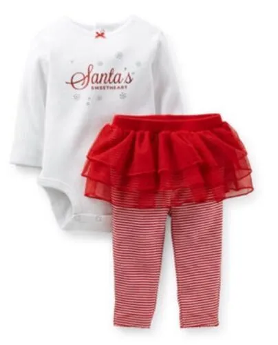 Carters Baby Girls Christmas Bodysuit & Tutu Leggings Set NWT Size  3 Months