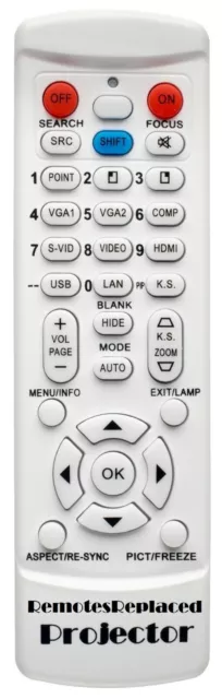 Compatible Replacement Sanyo 'PLV-WF / Z' Series Projector Remote Control