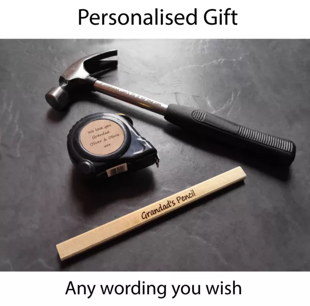 Personalised Laser Engraved DIY Hammer Tool Gift For Him Grandad Dad Fathers Day