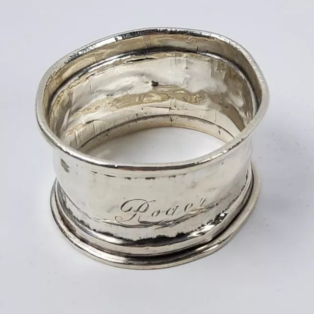 1915 English Sterling Silver Napkin Ring Engraved "Roger"