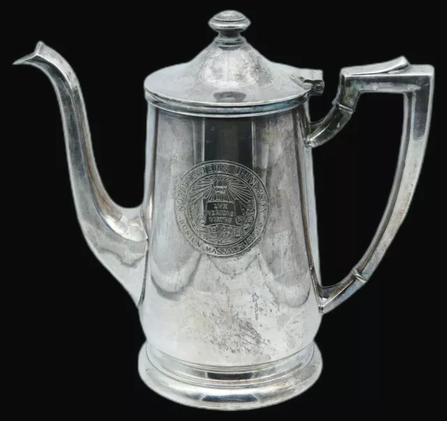 Vintage INTERNATIONAL Silver 32 Oz Teapot Pitcher NORTHEASTERN UNIVERSITY