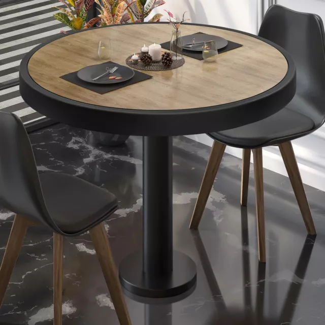 BML | bistro table | Ø:H 80 x 77 cm | oak / black | round | bistro table gas...