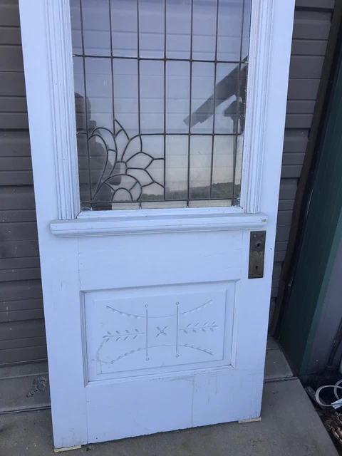 An 605 Antique Eastlake leaded glass entrance door 31.75 x 78.5 X1 3/8 3
