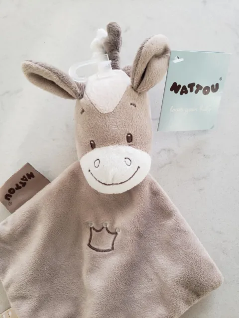 New Nattou Donkey Horse Comfort Blanket Soother Blankie Baby Plush Crown 2