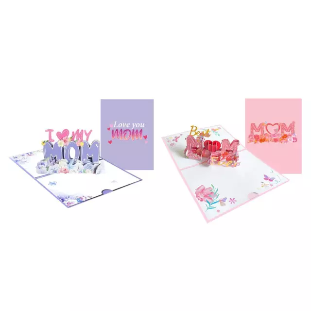 Carte -up pour la fête des mères, carte -up 3D pour anniversaire, 2