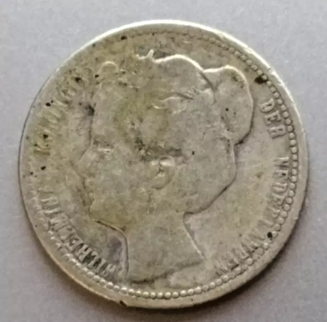 Monnaie, Pays-Bas, Wilhelmina I, 25 Cents, 1901  argent silver
