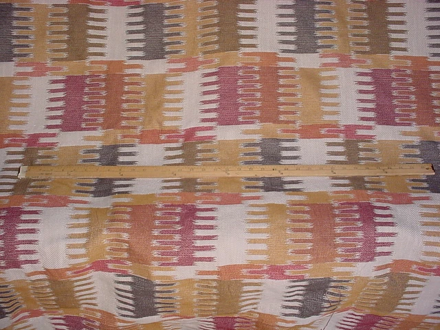 10-3/8Y Kravet Lee Jofa Copper Gold Ikat Jacquard Tapestry Upholstery Fabric 2