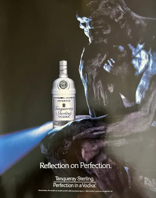 1990 Vintage Tanqueray Sterling Vodka Magazine Ad 9” X 11”