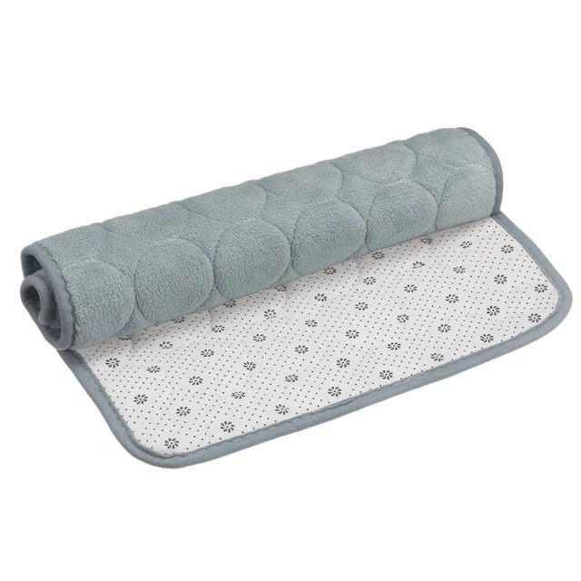 Tappetino bagno memory foam, tappeto doccia bagno 24"" x 35,5"", in pile corallo - argento