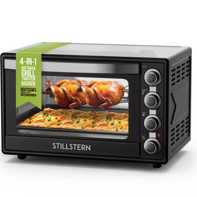 B-Ware 60L Minibackofen mit Umluft, Drehspieß, Backblech, 2200W, DE Version