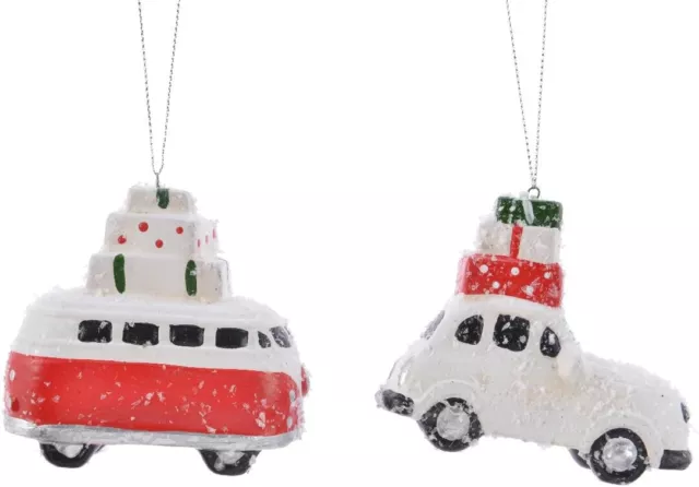 Wohnmobil & Auto - hängender Weihnachtsbaum Bummeln/Dekorationen 9cm - 2er Set