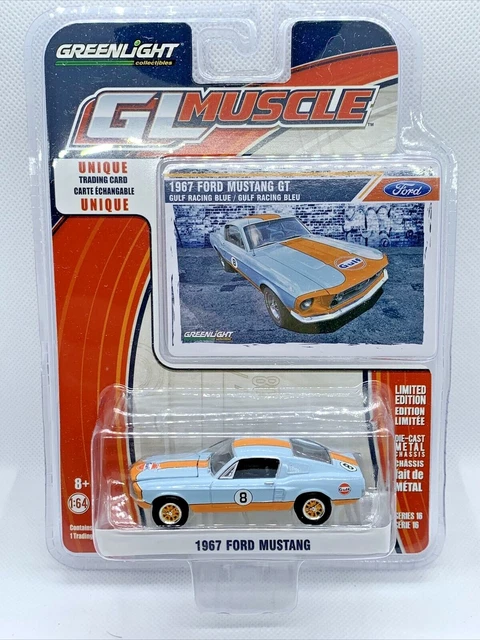 GREENLIGHT GL MUSCLE 1967 Ford Mustang Gt Gulf Racing Blue Diecast $12. ...