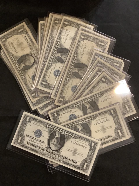 1957 One Dollar Well Circulated Silver Certificate Note $1 Bill Randomly Picked