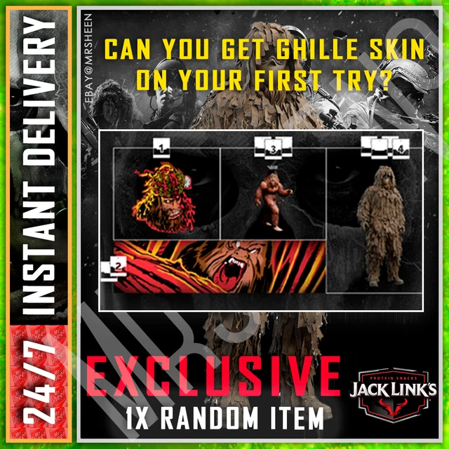 CALL OF DUTY MW2 Jack Links Code 1x Item Sasquatch Ghilli Skin
