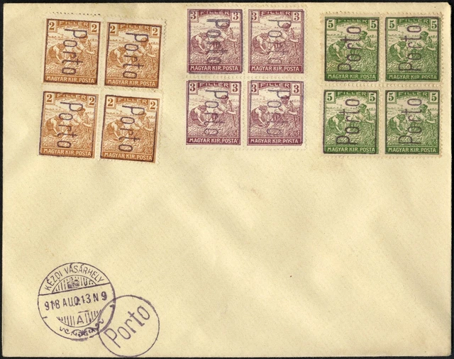 Romania Hungary 1918  philatelic cover PORTO-DUE PROVISORAL  @ KÉZDIVÁSÁRHELY 1