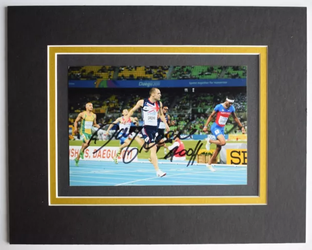 Dai Greene Signed Autograph 10x8 photo display Olympic Hurdles AFTAL COA