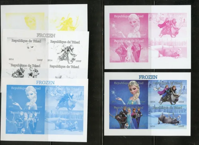 Disney Chad Frozen Imperf Blatt IN Progressive Farbe Set Neuwertig Nh