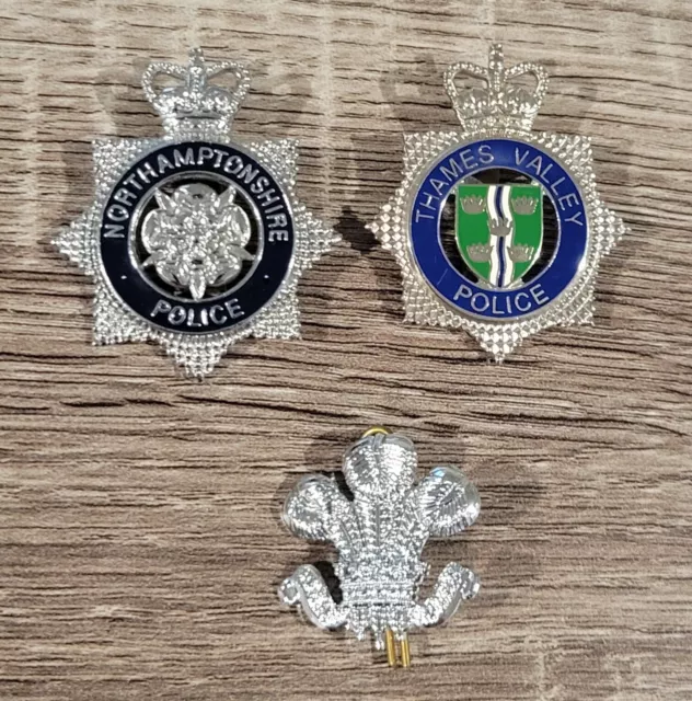 Set Of 3 England Police / Constabulary Hat Badge & Collar Badge*See Description*