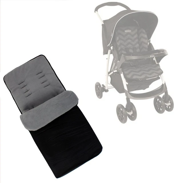 Buddy Jet Fußmuff grau geeignet für Graco Mirage Plus Reisesystem (schwarzes Zick