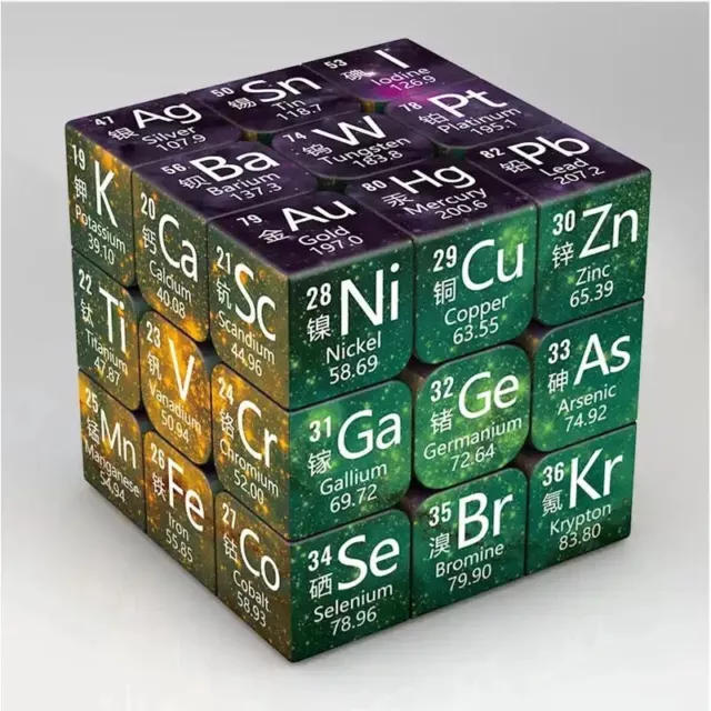 Periodic Table Of Elements Rubiks Cube Solvable Puzzle