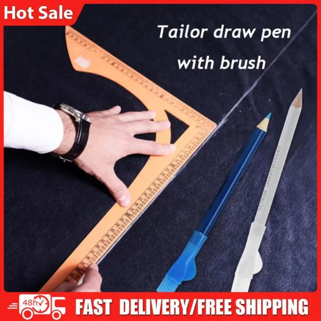 2pcs Water Erasable Tailor Chalk with Brush Fabric Pencil DIY Sewing Accessories