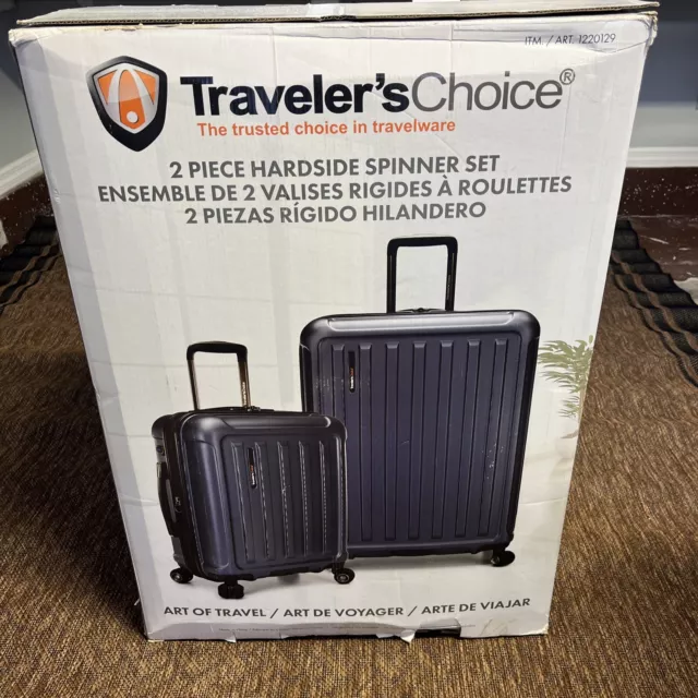 Travelers Choice 2 Piece Hard Side Spinner Set Blue