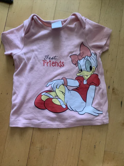 Bambine Rosa Disney Daisy Duck Maniche Corte T-Shrt Di F&F Età 6-9 Mesi